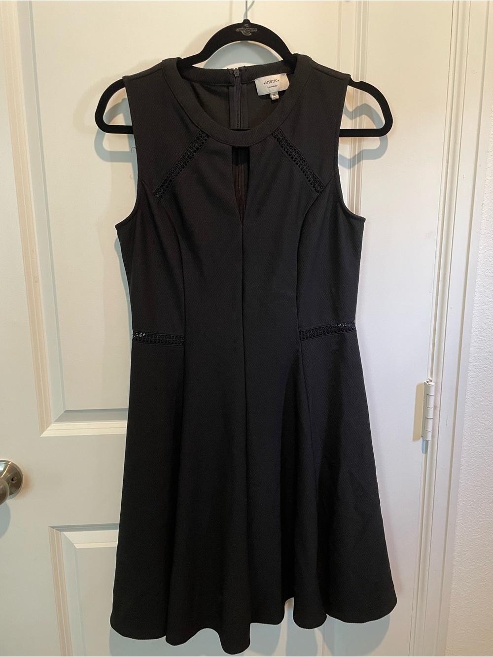 Mystic Black Sleeveless Fit-and-Flare Mini Dress